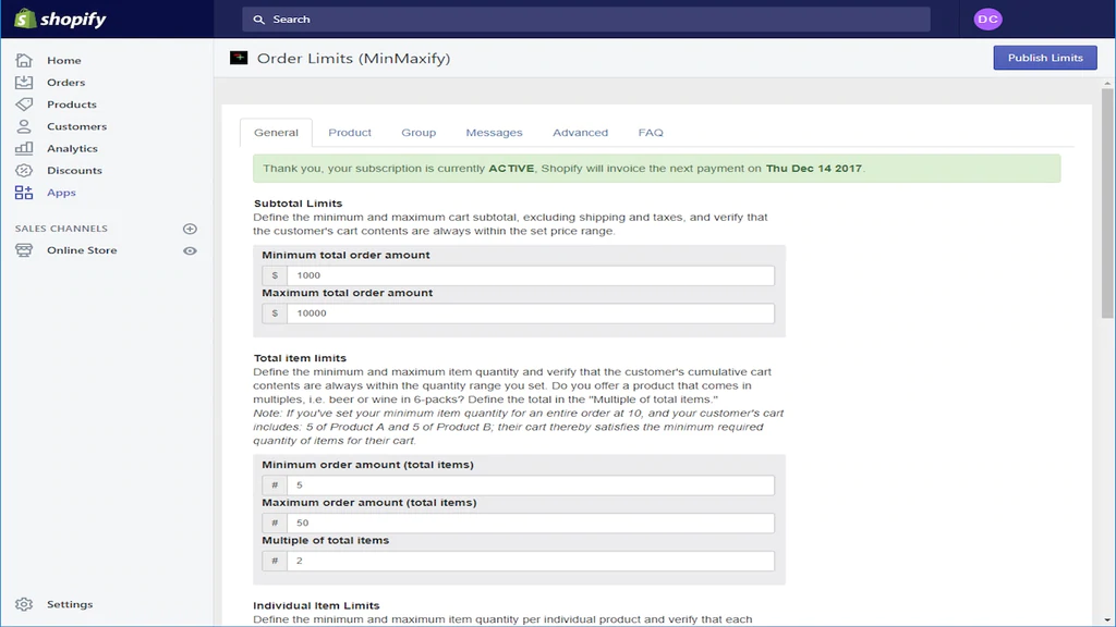 MinMaxify from Shopify Store