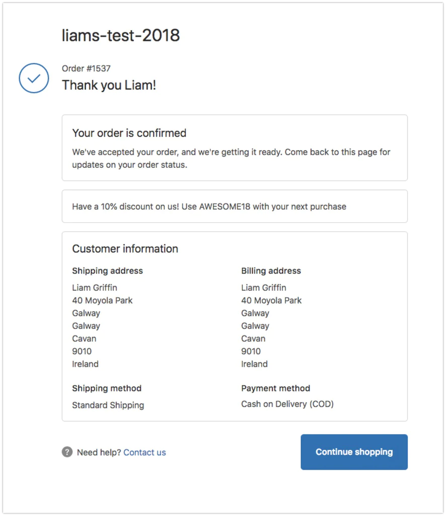 Shopifyのサンクスページ拡張