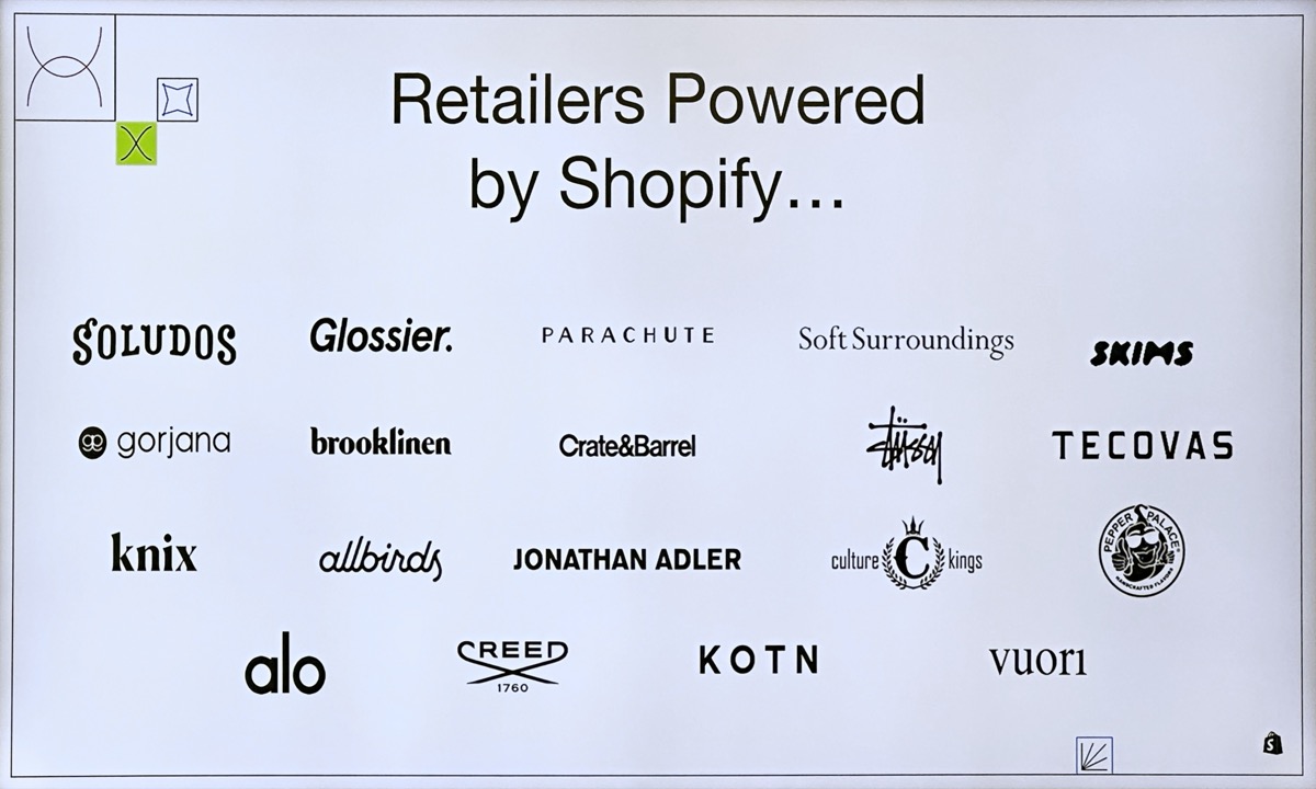 すでに、欧米で知られたこれらのブランドも、Shopifyのサービスを活用して小売店舗のビジネスを活性化させている。