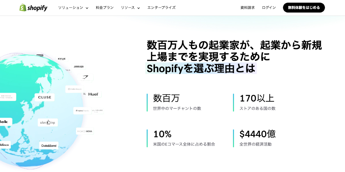 Shopify公式サイト