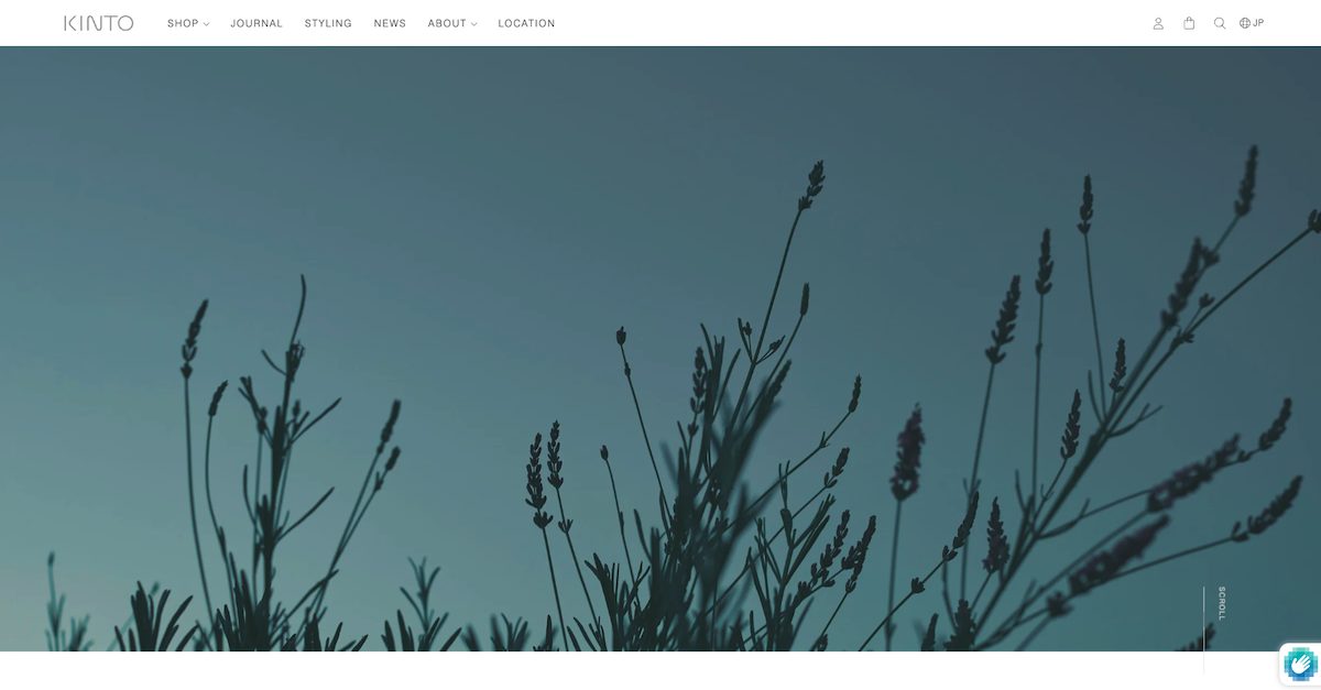 KINTOのECのサイト。ブランド公式サイトも兼ねている
