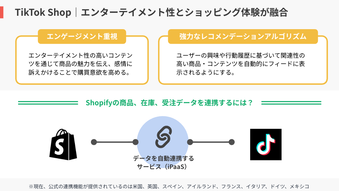 Shopifyとも連携できるTikTok Shop