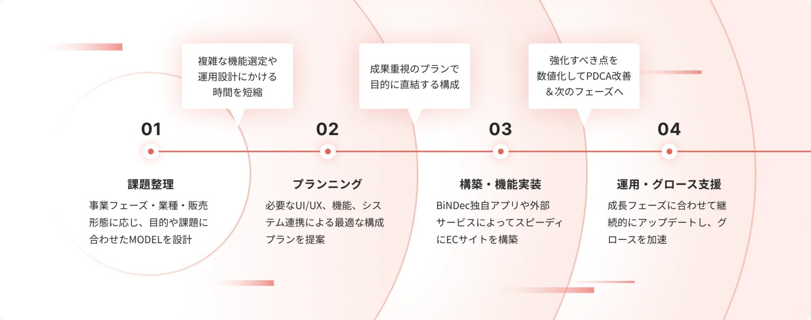 スピーディな成長を実現する、BiNDec MODELの導入フロー