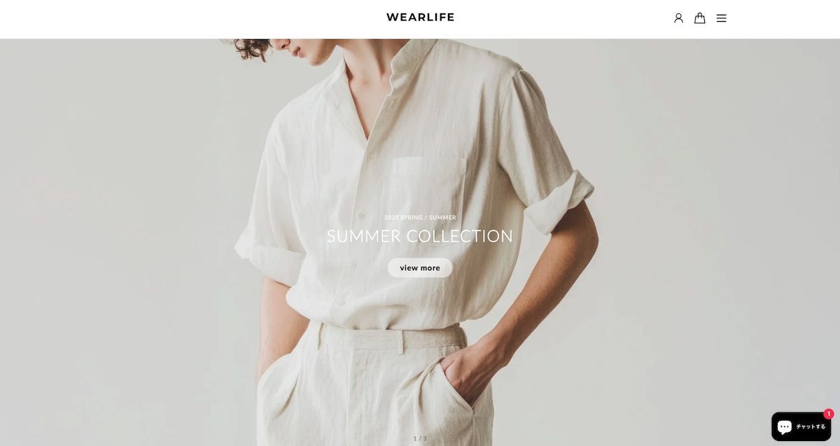 Shopifyで構築されたアパレルECサイト