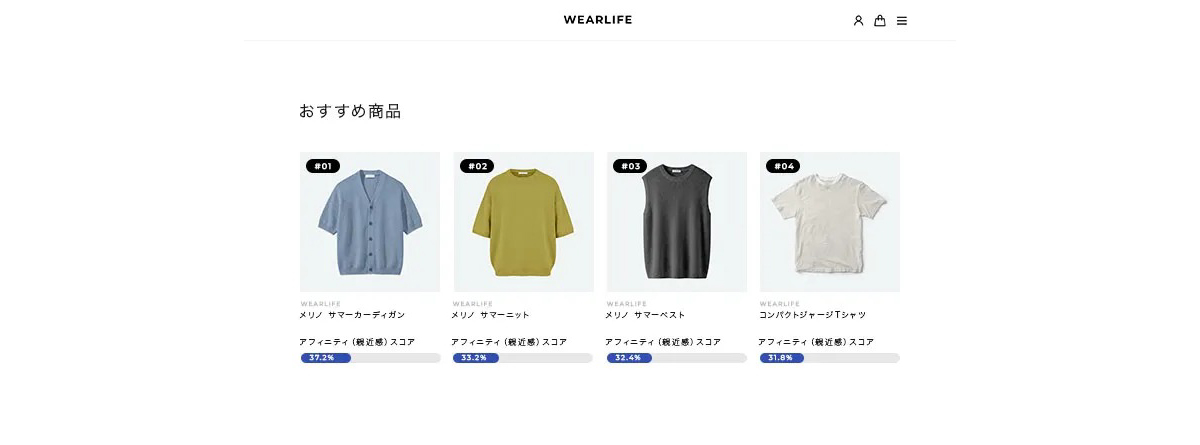 BiNDec MODEl アパレルのAIレコメンド