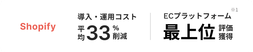 導入・運用コスト平均33%削減 ECプラットフォーム最上位評価獲得
