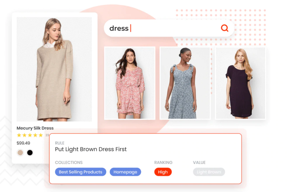 検索結果に優先順位をつけて売り込み商品の販促も可能